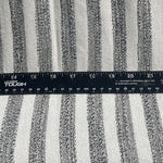 Gray and White Striped French Terry Knit Fabric - 100% Cotton
