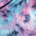 Tie Dyed Bamboo Spandex Knit Fabric - Cotton Candy Pink Blue, 60" Wide