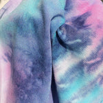 Tie Dyed Bamboo Spandex Knit Fabric - Cotton Candy Pink Blue, 60" Wide