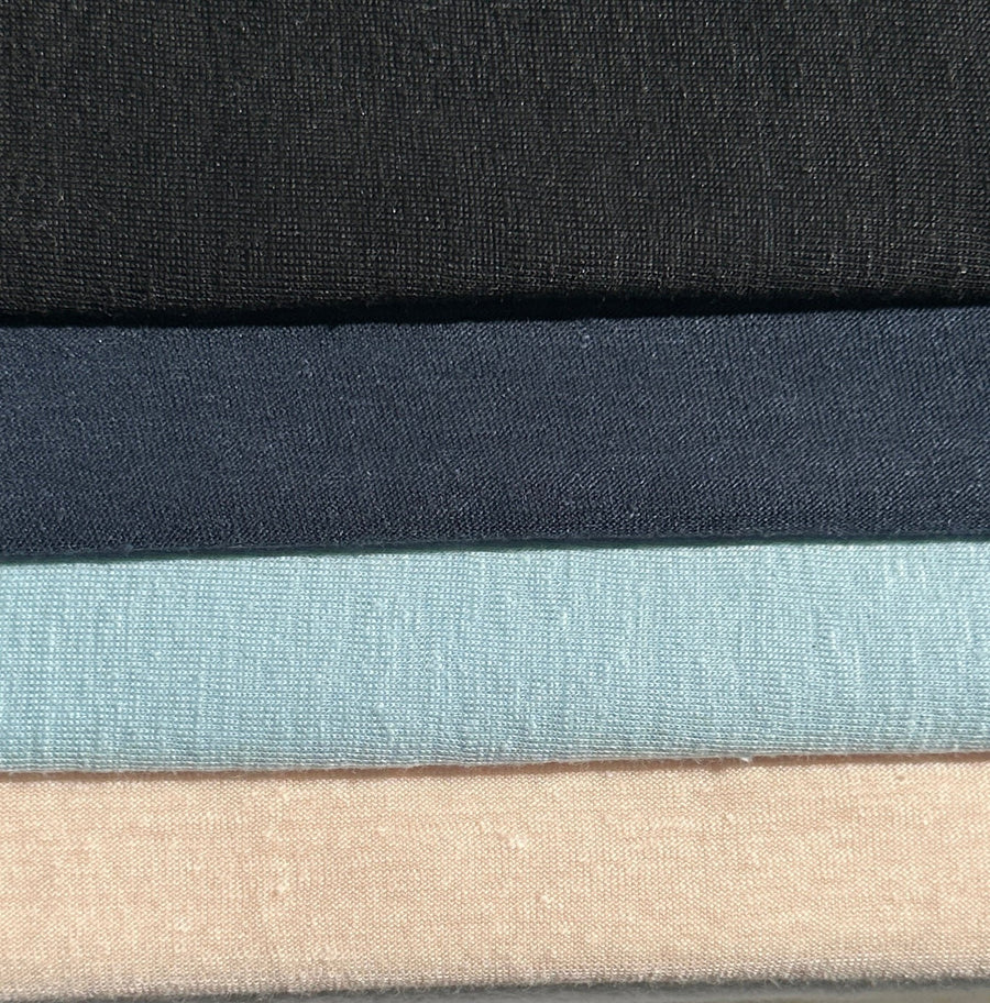 100% Linen Jersey Knit 8 Oz Sheer Knit Fabric By the Yard