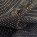 Striped Cotton Lyocell Fabric, Black & White Blend, 58" Wide