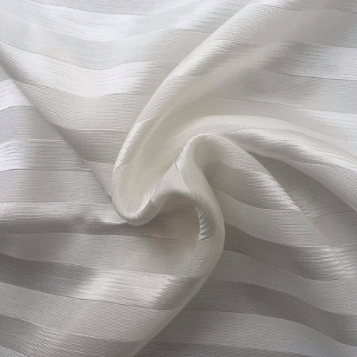 58" Tencel Lyocell Satin Shiny Striped Silver, White, Gray, & Light Woven Fabric By the Yard