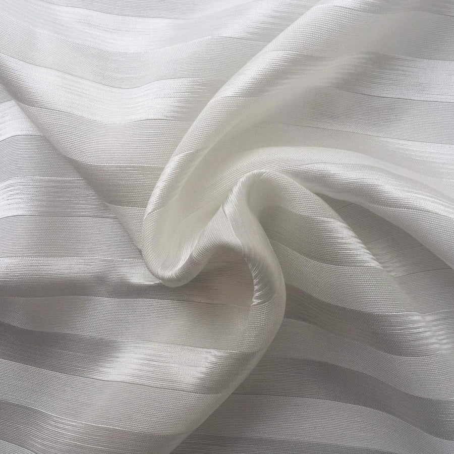 58" Tencel Lyocell Satin Shiny Striped Silver, White, Gray, & Light Woven Fabric By the Yard