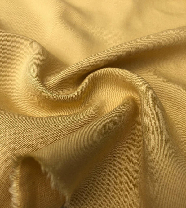 Banana Yellow Tencel Gabardine Fabric, Eco-Friendly Twill By The Yard