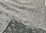 60" 100% Cotton Embroidered Swirly Jacquard Heavy Black & Gray Woven Fabric By the Yard