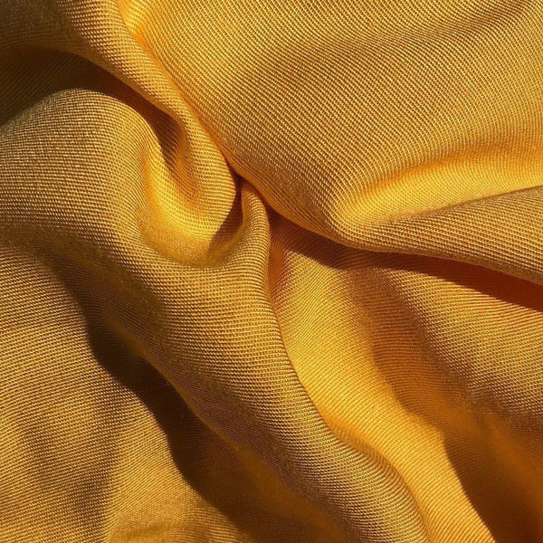 Butter Yellow Tencel Gabardine Fabric, Eco-Friendly Woven Apparel