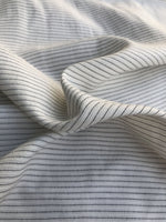 Striped Cotton Lyocell Fabric, Black & White Blend, 58" Wide