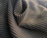 Striped Cotton Lyocell Fabric, Black & White Blend, 58" Wide