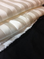 58" Tencel Lyocell Satin Shiny Striped Silver, White, Gray, & Light Woven Fabric By the Yard