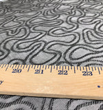 60" 100% Cotton Embroidered Swirly Jacquard Heavy Black & Gray Woven Fabric By the Yard