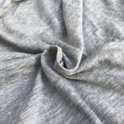 60" Modal & Cotton Solid Heather Gray Jersey Knit Fabric By the Yard