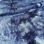 Dark Navy Blue Tie Dye Bamboo Spandex Jersey Knit Fabric