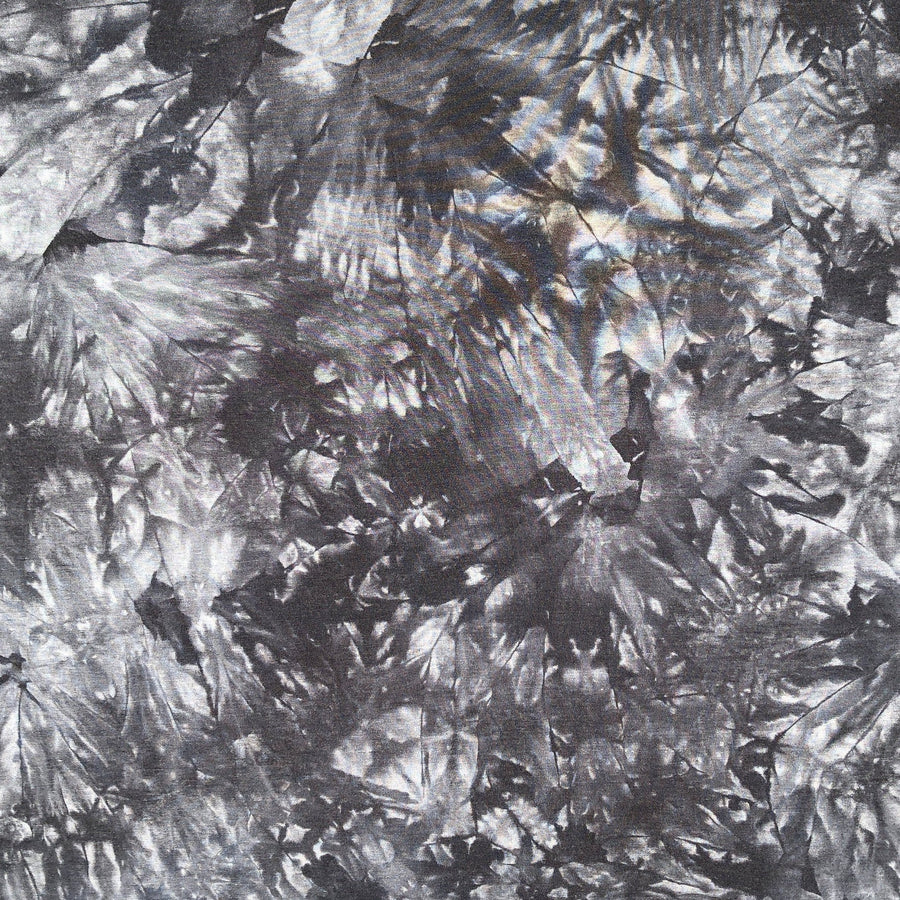 Black & Gray Tie Dye Bamboo Spandex Jersey Knit Fabric - 60" Wide