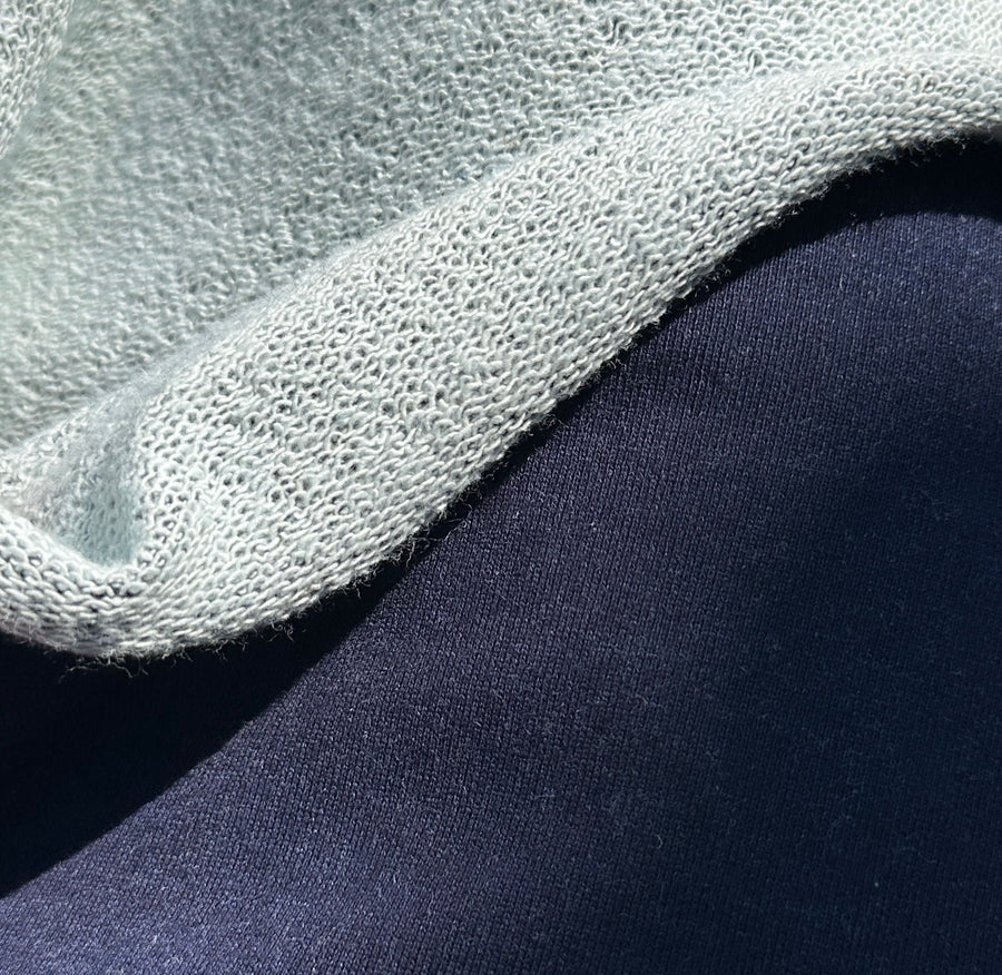 100% Cotton French Terry Solid Dark Indigo Heavy 12 Oz Terry Knit Fabric By the Yard