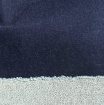 100% Cotton French Terry Solid Dark Indigo Heavy 12 Oz Terry Knit Fabric By the Yard