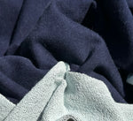 100% Cotton French Terry Solid Dark Indigo Heavy 12 Oz Terry Knit Fabric By the Yard