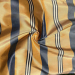 Striped 100% Silk Fabric, Gold Yellow Blue & White, 56" Wide, By The Half Yard