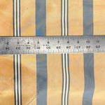Striped 100% Silk Fabric, Gold Yellow Blue & White, 56" Wide, By The Half Yard