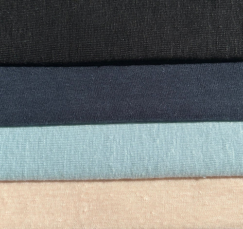 100% Linen Jersey Knit USA Made Sheer Fabric By the Yard
