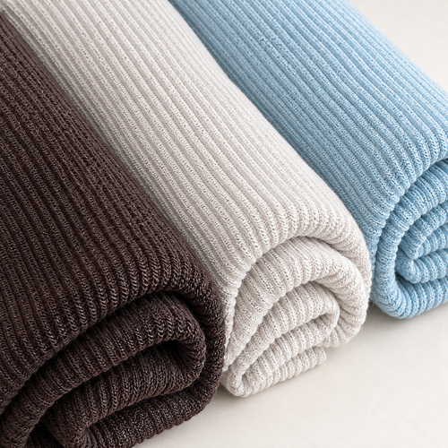Ribbed Knit Fabric, 100% Cotton 400 GSM, 3 Colors, Heavyweight Jacquard Rib, Sold by the Yard — styled fabric photograph