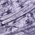 Light Purple bamboo spandex tie-dye jersey knit fabric, styled close-up