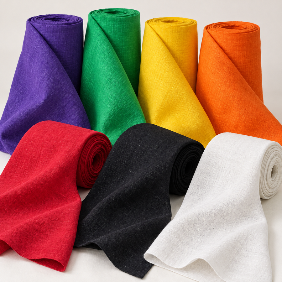 42" Linen & Cotton 5 OZ Lithuanian European Woven Fabric By the Yard — full 7-color range