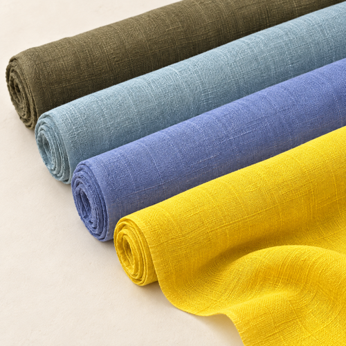 100% Linen 5.5 Oz Lithuanian Woven Fabric By the Yard — styled fabric photograph