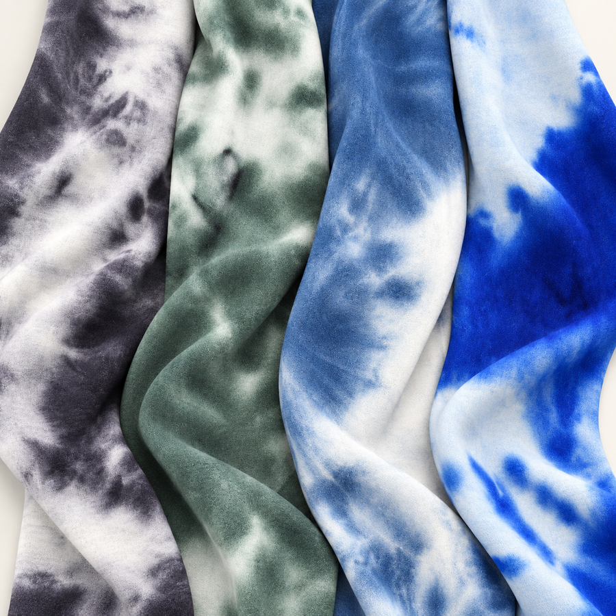 Tie Dye Modal Spandex Fabric — styled fabric photograph