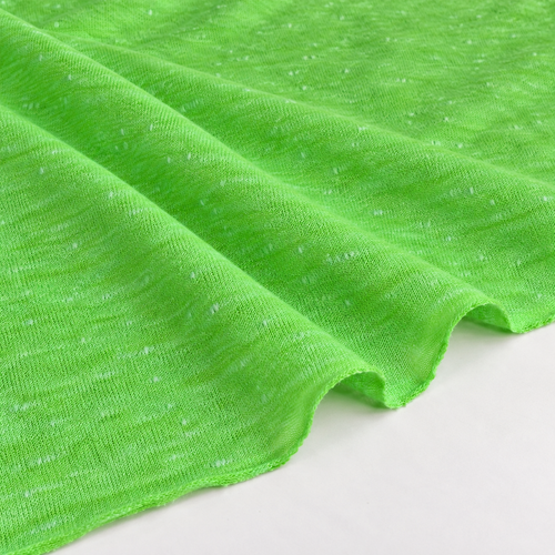 Neon Green nep jersey — styled fabric detail