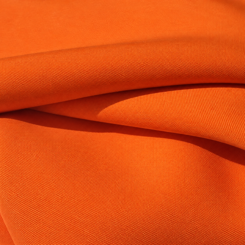 58" Bright Orange Rayon Acetate Faille Blitz Light Weight Woven Fabric — styled fabric photograph
