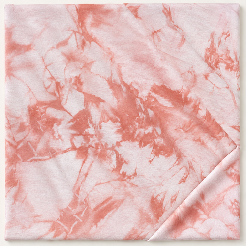 60" Modal 4-Way with Spandex Tie Dye Peach Pink White Knit Fabric — styled fabric photograph