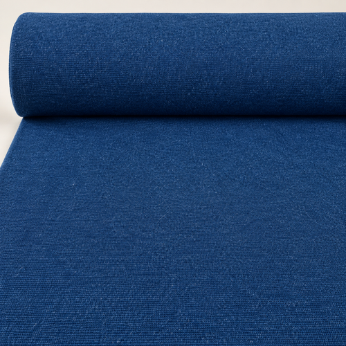 Blue Cotton Jersey Knit Fabric, 100% Cotton, Soft T-Shirt Dress Apparel Fabric, Sold by the Yard — styled fabric photograph
