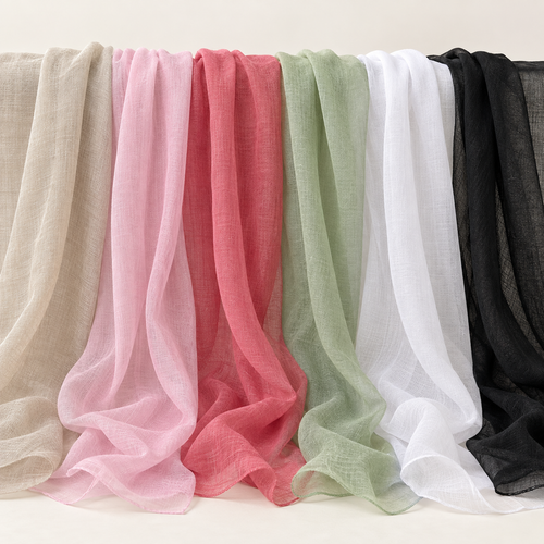 54" 100% Pima Cotton Voile See Through Sheer & Light Woven Fabric — full 6-color range