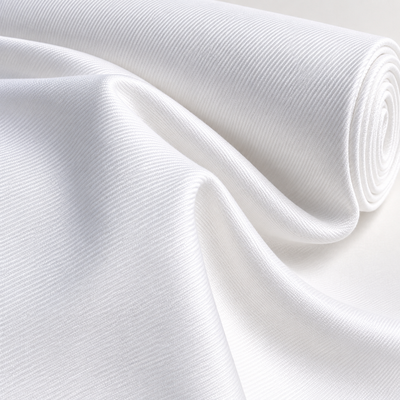 60" 100% Pima Cotton Twill 8 OZ Tight Weave White Woven Fabric — styled fabric photograph