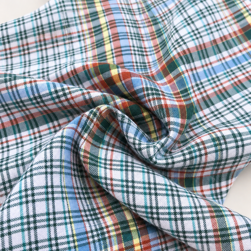 60" Multicolor Colorful Rainbow 100% Cotton Checkered Woven Fabric By the Yard — styled fabric photograph