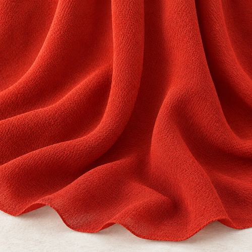 54" 100% Tencel Lyocell Cupro Georgette 4.5 OZ Woven Fabric(Red Apple) — styled fabric photograph