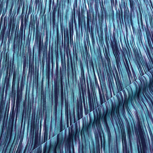 66" Blue & Purple Space Dyed 100% Bamboo Knit Fabric By the Yard — styled fabric photograph