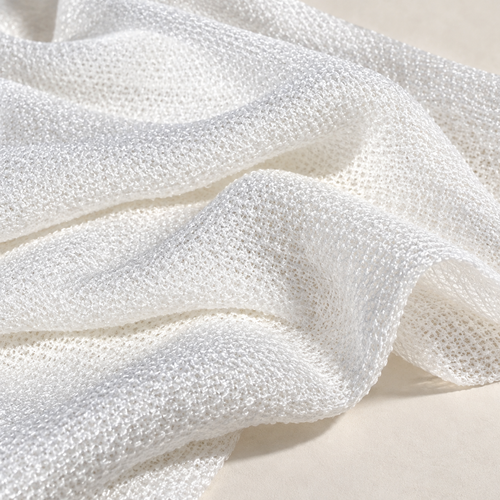 60" White 100% Lyocell Tencel Mesh Boucle Sheer Net Light Woven Fabric By Yard — styled fabric photograph