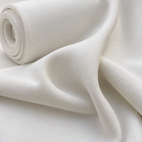 58" 100% Rayon Bengaline Faille PFD White Woven Fabric By the Yard — styled fabric photograph