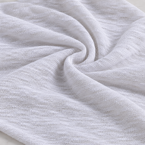 66" White Slub 100% Acrylic Sweater Knit Fabric By the Yard — styled fabric photograph