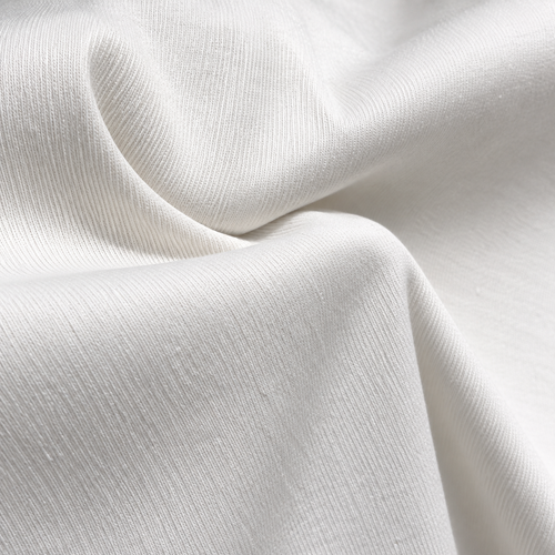 58" PFD Cotton Rayon Spandex Stretch Twill White 7.5 OZ Woven Fabric — styled fabric photograph