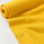 Yellow Lithuanian linen cotton 5 oz woven fabric — styled from original listing photograph