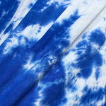 60" Ocean Blue & White Cotton Modal Spandex Stretch Tie Dye Tie Dyed Apparel Jersey Knit Fabric by The Yard - APC Fabrics