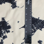 42" Cream White & Dark Blue 100% Silk Twill Print Light Woven Fabric By the Yard - APC Fabrics