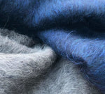 50" Cashmere Wool Blue & Gray Double Faced Furry Heavy Woven Fabric By Half Yard - APC Fabrics
