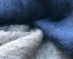50" Cashmere Wool Blue & Gray Double Faced Furry Heavy Woven Fabric By Half Yard - APC Fabrics