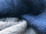 50" Cashmere Wool Blue & Gray Double Faced Furry Heavy Woven Fabric By Half Yard - APC Fabrics