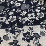 52" Blue & White Cotton Denim Double Faced Floral Jacquard Woven Fabric By Yard - APC Fabrics