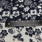 52" Blue & White Cotton Denim Double Faced Floral Jacquard Woven Fabric By Yard - APC Fabrics