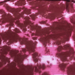 52" Pink & White Striped & Burgundy Tie Dyed Cotton Jersey Knit Fabric By Yard - APC Fabrics
